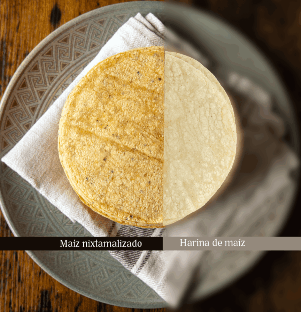 Comparativa entre tortillas de harina de maíz y tortillas de maíz 100% nixtamalizado